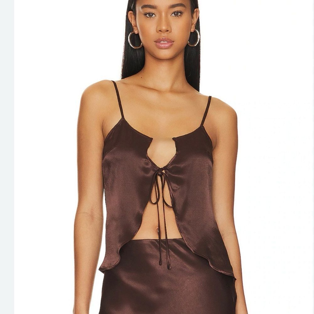 Revolve SNDYS Brown Tie Saint Top Women’s Small - Picture 1 of 5